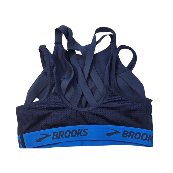 Brooks drive running mesh bra ultra double support sz S padded blue stretch EUC - Picture 2 of 8